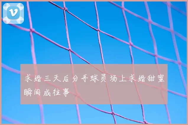 求婚三天后分手球员场上求婚甜蜜瞬间成往事