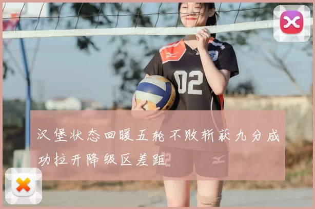 汉堡状态回暖五轮不败斩获九分成功拉开降级区差距