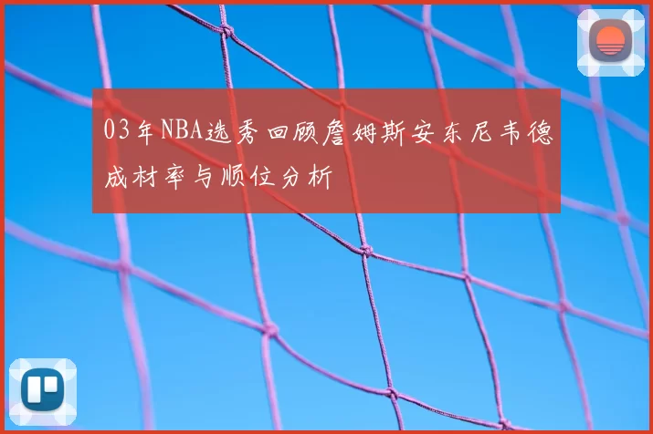 03年NBA选秀回顾詹姆斯安东尼韦德成材率与顺位分析