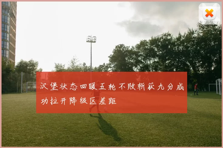 汉堡状态回暖五轮不败斩获九分成功拉开降级区差距