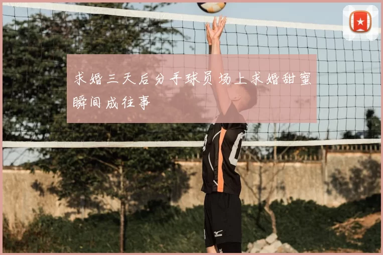 求婚三天后分手球员场上求婚甜蜜瞬间成往事